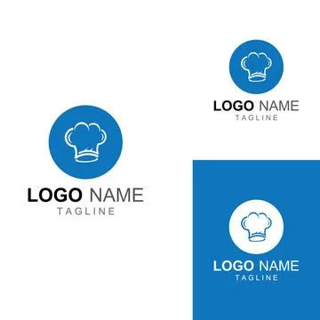 Chef hat logo for restaurant, cafe and online food delivery. Logo with vect.. Stock Illustration
