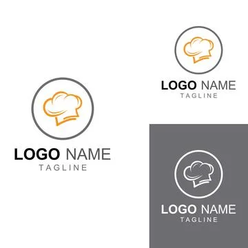 Chef hat logo for restaurant, cafe and online food delivery. Logo with vect.. イラスト素材
