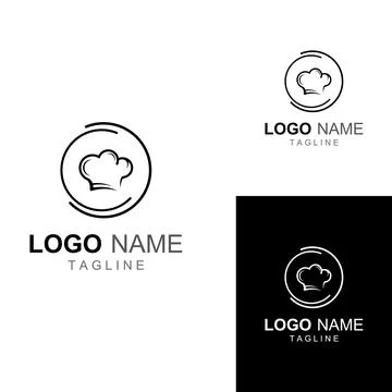 Chef hat logo for restaurant, cafe and online food delivery. Logo with vect.. イラスト素材