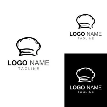 Chef hat logo for restaurant, cafe and online food delivery. Logo with vect.. イラスト素材