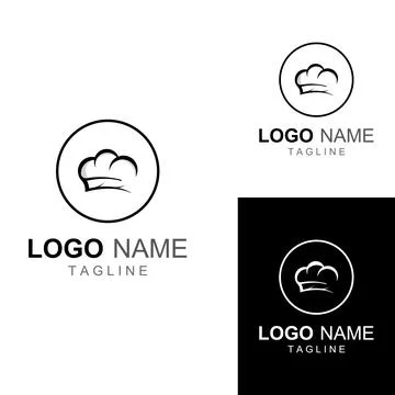 Chef hat logo for restaurant, cafe and online food delivery. Logo with vect.. イラスト素材