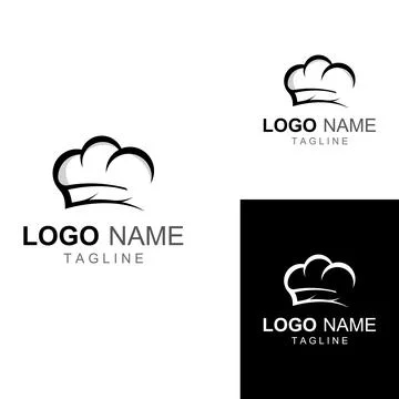 Chef hat logo for restaurant, cafe and online food delivery. Logo with vect.. イラスト素材
