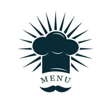 Chef hat with mustache logo Stock Illustration