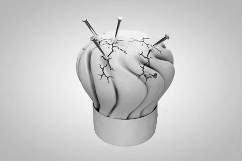 Chef hat with nails Stock Illustration