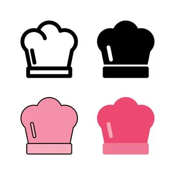 A chef hat or toque icon set, ideal for symbolizing professional chefs, coo.. Stock Illustration