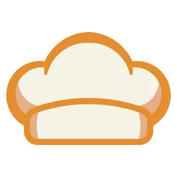 Chef hat with orange trim design. Vector Stock Illustration