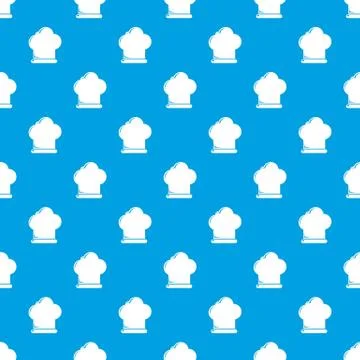 Chef hat pattern seamless blue Stock Illustration