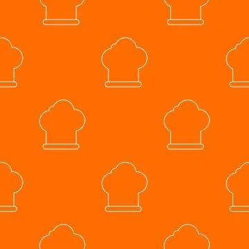 Chef hat pattern vector orange 스톡 일러스트