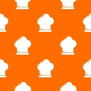 Chef hat pattern vector orange 스톡 일러스트