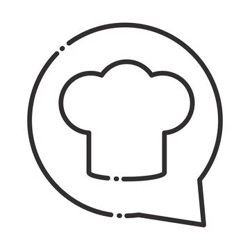 Chef hat restaurant kitchen line style icon 스톡 일러스트