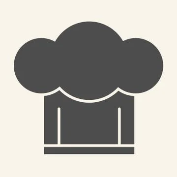 Chef hat solid icon. Cooking cap symbol, glyph style pictogram on beige Illustrazione stock