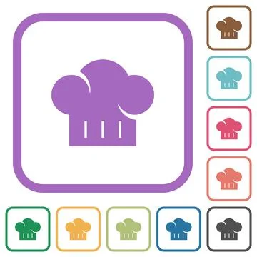 Chef hat solid simple icons Stock Illustration