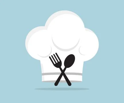 Chef hat with spoon and fork icon, vector illustration Stock Illustration
