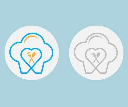 Chef hat with spoon and fork icon vector illustration Stock Illustration