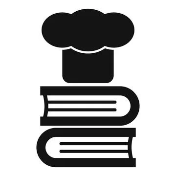 Chef hat standing on a stack of books representing culinary education Stock Illustration