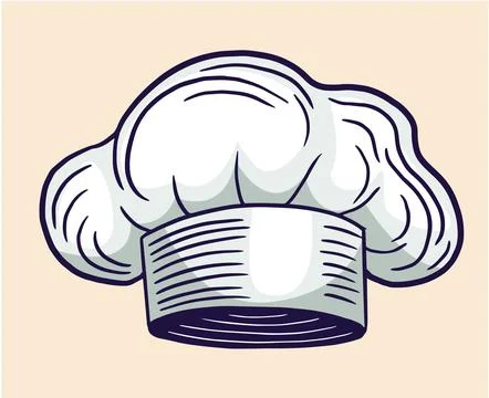 Chef hat vector hand drawn illustration Stock Illustration