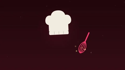 Chef hat whisk cooking kitchen ruby food loop Stock Footage 342612837