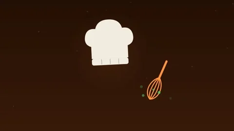 Chef hat whisk cooking kitchen papaya food loop 스톡 동영상 342612849