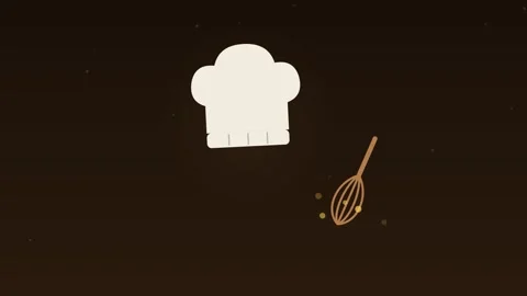 Chef hat whisk cooking kitchen espresso food loop Stock Footage 342612874