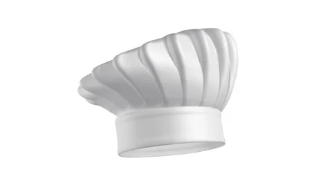 Chef hat on white background, with alpha matte Video stock 47650986