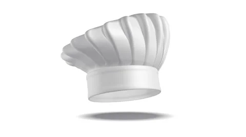 Chef hat on white background, seamless loop Stock Footage 47650975