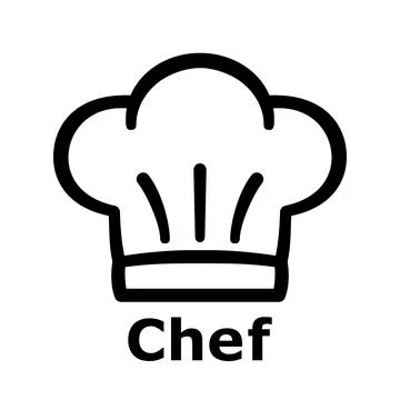 Chef hat on the white background with text. toque blanche icon. Illustrazione stock