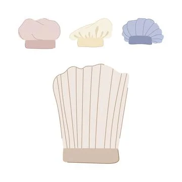 Chef hats collection representing culinary professional attire Stock Illustration