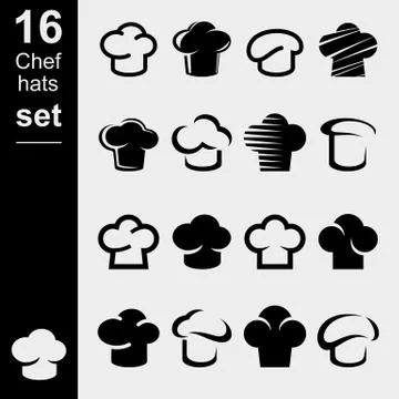 Chef hats set. Collection icon chef hats. Vector Stock Illustration