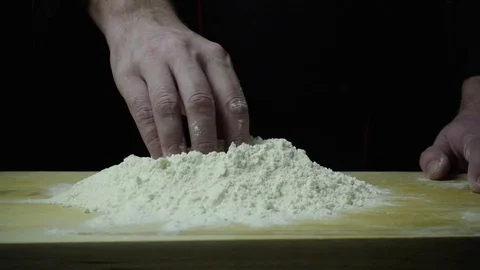 Chef hinders flour slow motion Video stock 72779447