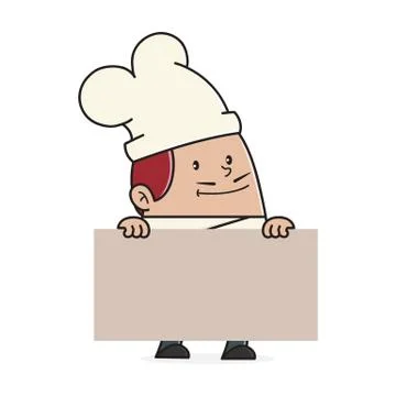 Chef holding a blank sign Stock Illustration