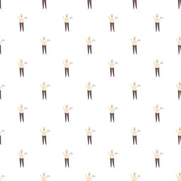 Chef holding platter seamless pattern background illustration Stock Illustration