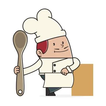 Chef holding a spoon 스톡 일러스트