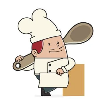 Chef holding a spoon Stock Illustration