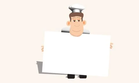A Chef Holds A Blank Menu Illustration