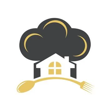 Chef house vector logo design template. Creative chef home icon. Pro Vector Stock Illustration