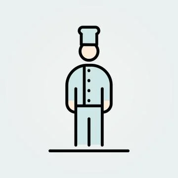 Chef icon avatar simple flat style illustration Stock Illustration