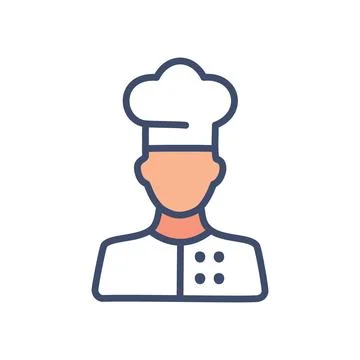 Chef icon. Chef in a white uniform and hat.  Perfect for culinary, restaura.. Stock Illustration