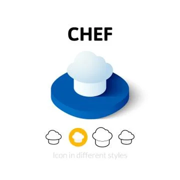 Chef icon in different style Illustrazione stock