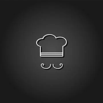 Chef icon flat. Stock Illustration
