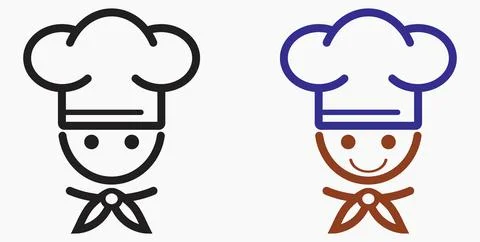 Chef icon. Kitchen utensils. Cafe icon. Fast food. Vector icon. Stock Illustration