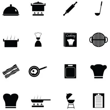 Chef icon set Illustrazione stock