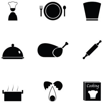 Chef icon set Stock Illustration