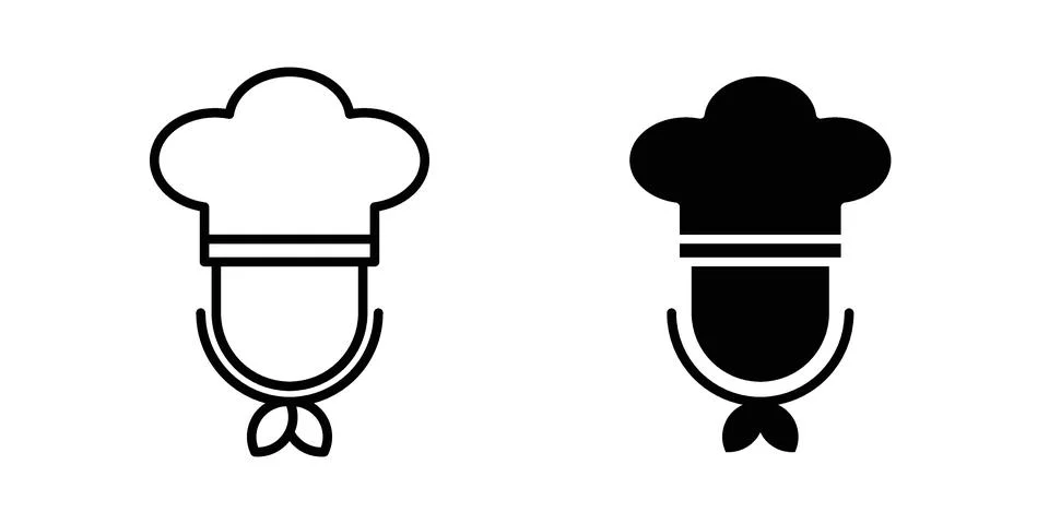 Chef icon silhouette vector set. thin line pack Stockillustratie