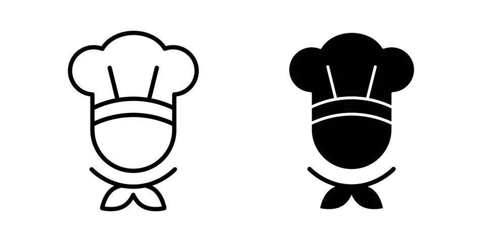 Chef icon symbol. Flat and Stroke Vector illustration Stockillustratie