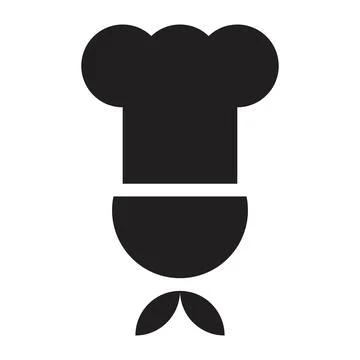 Chef icon vector design template in black color isolated sign on white backgr Stock Illustration