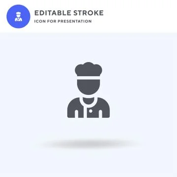 Chef icon vector, filled flat sign, solid pictogram isolated on white, logo i Stock Illustration