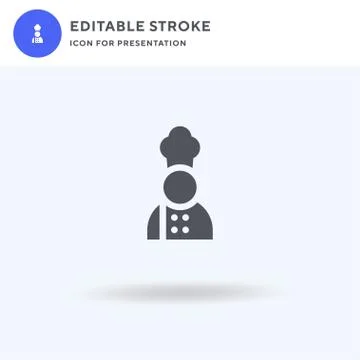 Chef icon vector, filled flat sign, solid pictogram isolated on white, logo Illustrazione stock