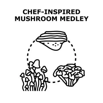 Chef inspired mushroom medley vector icon Stock Illustration