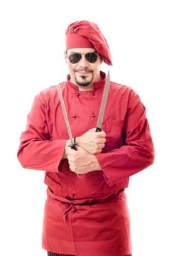 Chef isolated on white Stock Photos