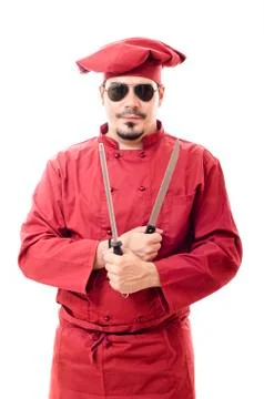 Chef isolated on white Stock Photos